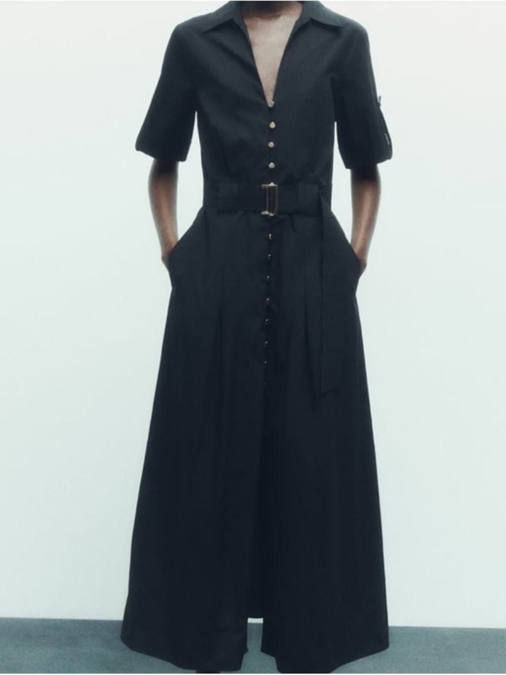 Zara Black Belted Dress